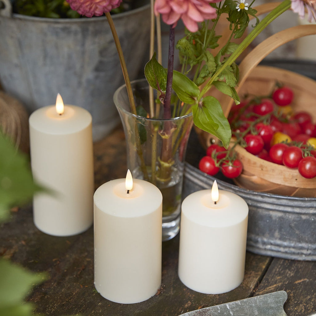 Set di 3 candele LED con timer per uso esterno | ribuella