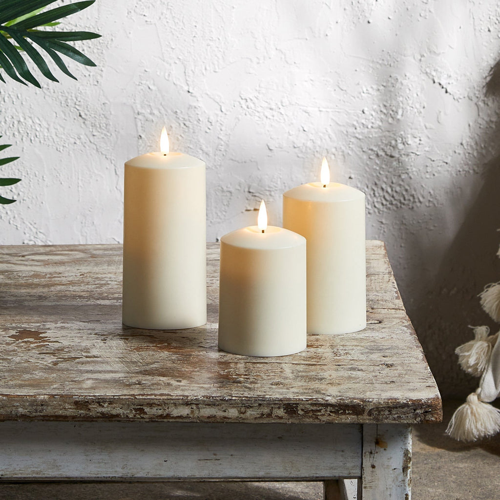 Set di 3 candele LED con timer per uso esterno | ribuella