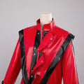 Ensemble deux pièces de costume de Halloween Thriller pour enfants, veste et pantalon en similicuir rouge