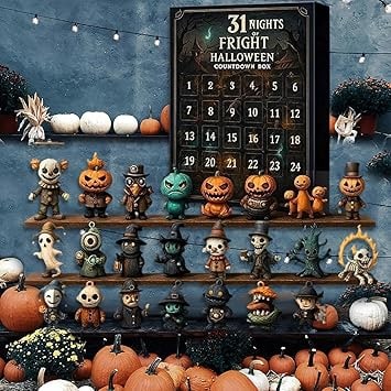 Aftelkalender voor kinderen voor Halloween - griezelige miniatuurtjes