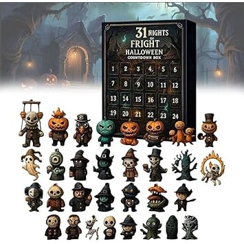 Aftelkalender voor kinderen voor Halloween - griezelige miniatuurtjes