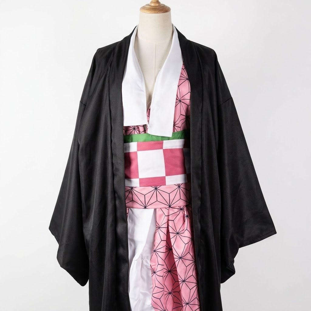 Kids Halloween Anime Cosplay Costume Set, Kimono Haori Jacket, Wide Leg Wraps