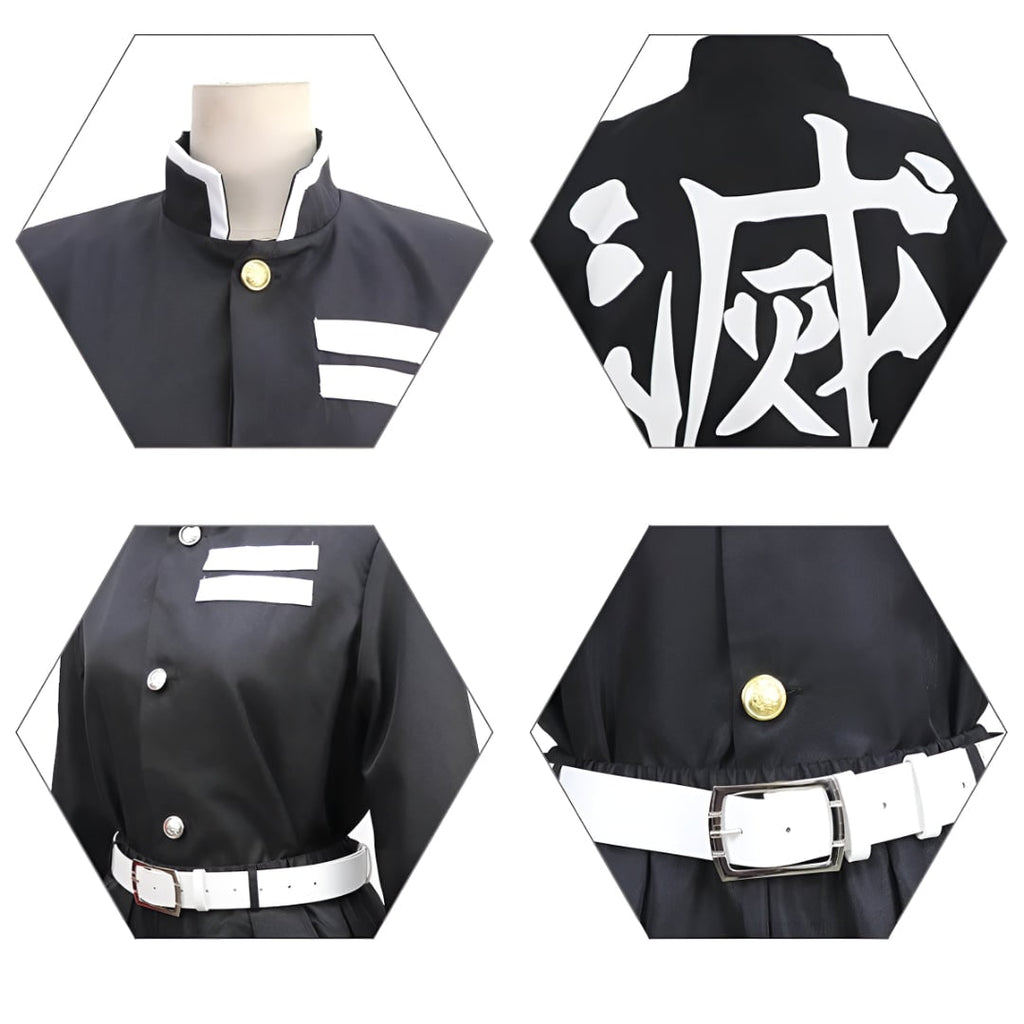 Kids' Anime Warrior Cosplay Costume Set — Flame Pattern Cape, Jacket, Leg Wraps