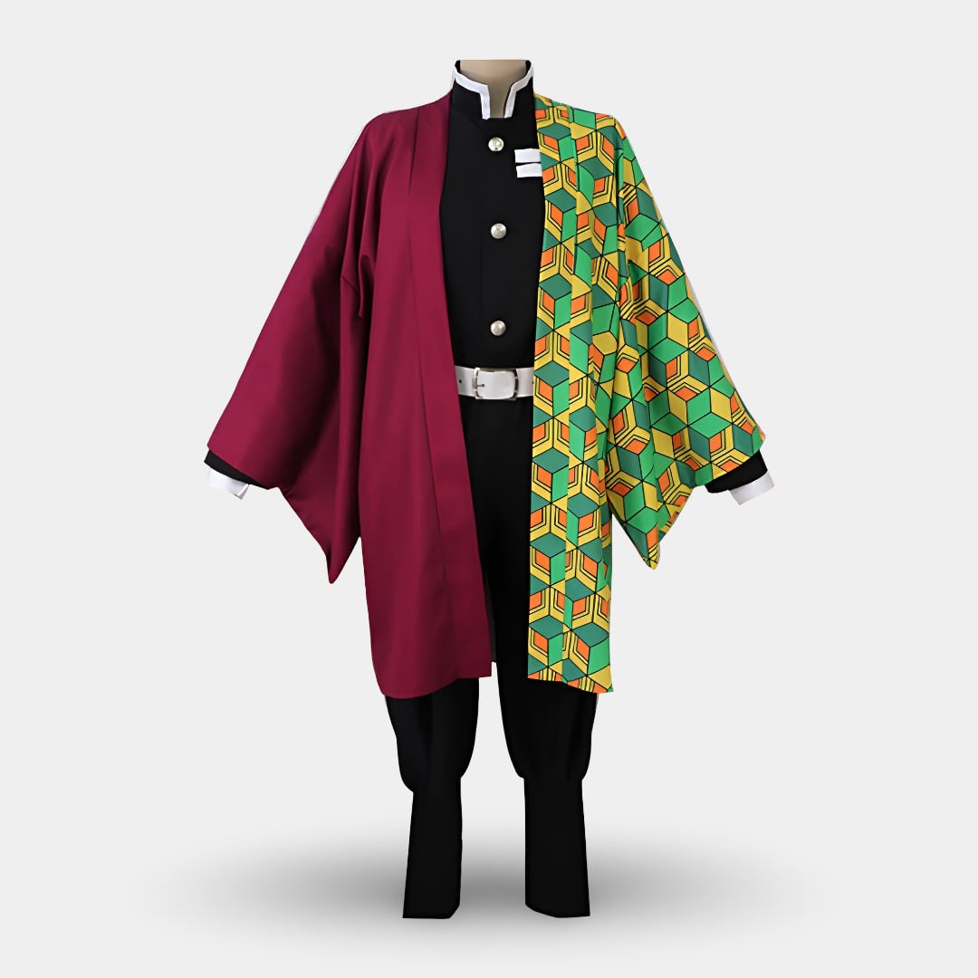 Disfraz de cosplay de anime para niños - chaqueta haori de diseño dividido y pantalones a juego