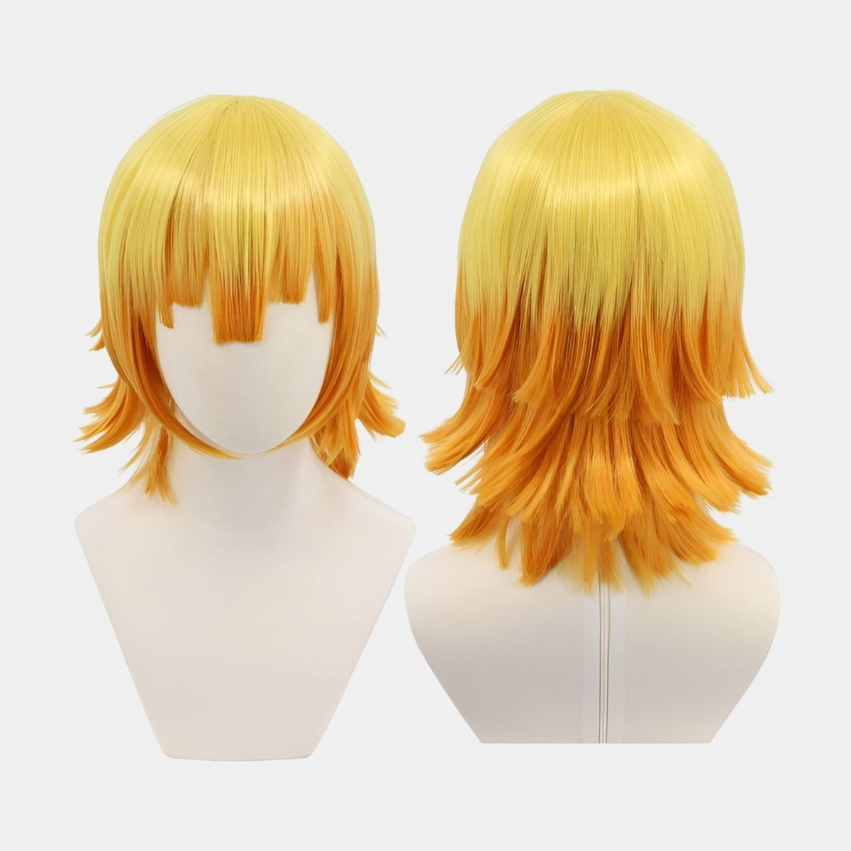 Παιδική στολή anime cosplay - σακάκι haori με κίτρινη-πορτοκαλί διαβάθμιση, μαύρη μπλούζα, λεπτομέρειες αλεπούς