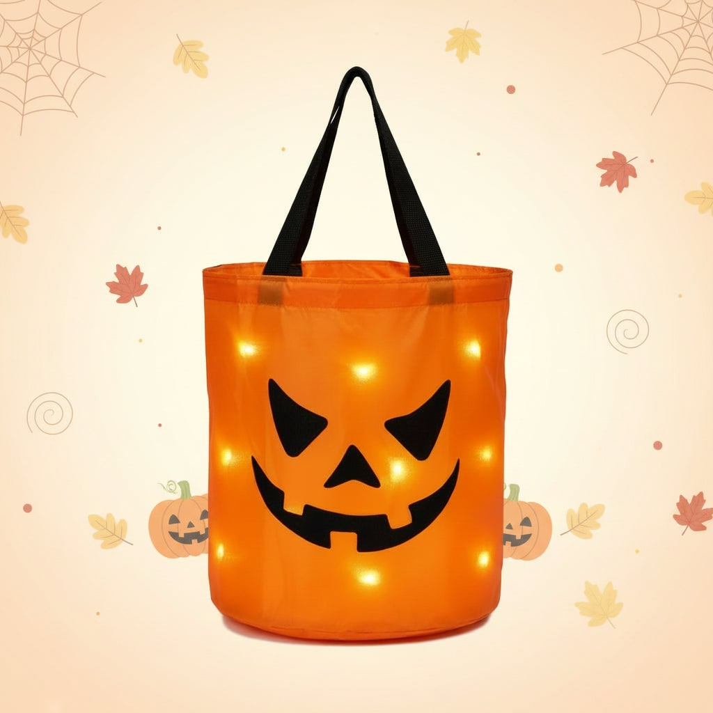 LED-valaiseva kurpitsakarkkisaavi, hohtava halloween-karkkisaavi lapsille