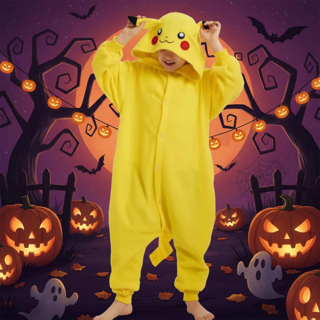 Pijama macacão de lã polar para criança — capuz com personagem e divertidos detalhes 3D