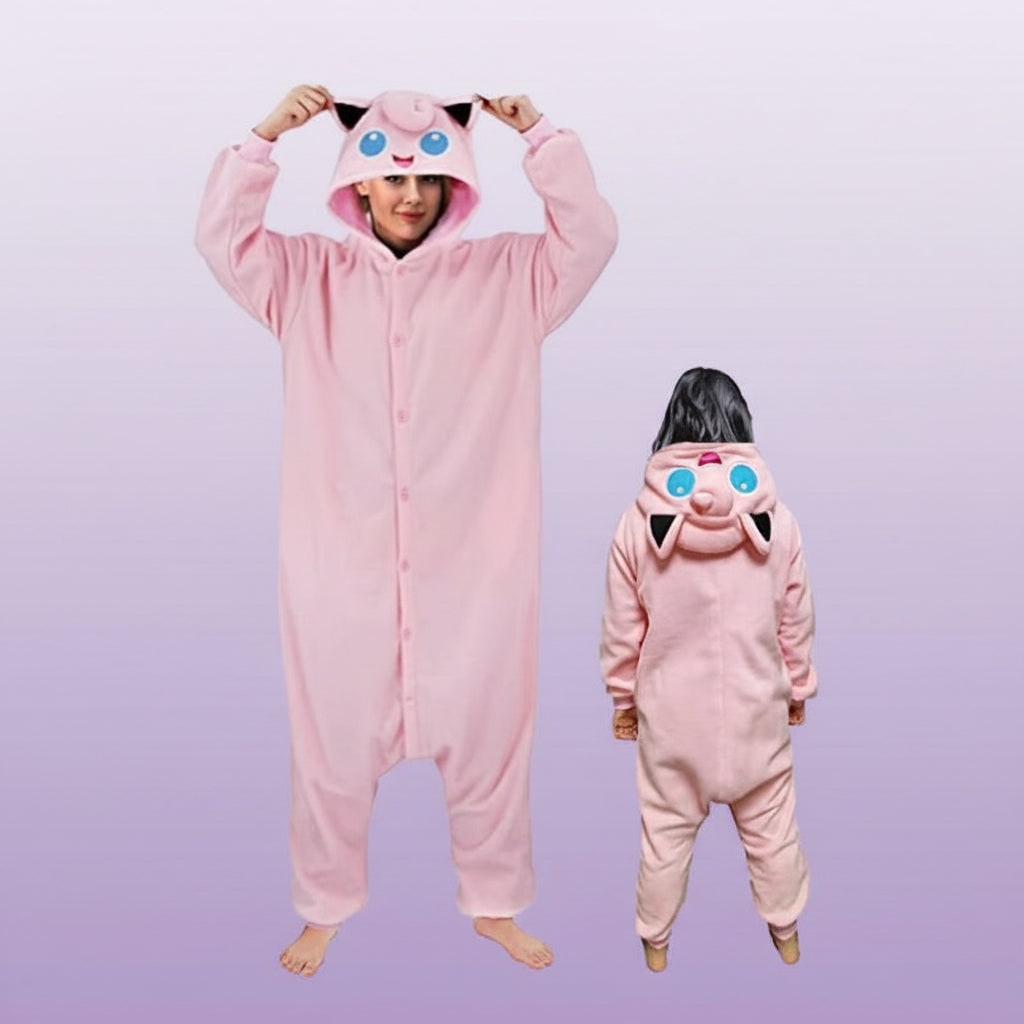 Pijama macacão de lã polar para criança — capuz com personagem e divertidos detalhes 3D