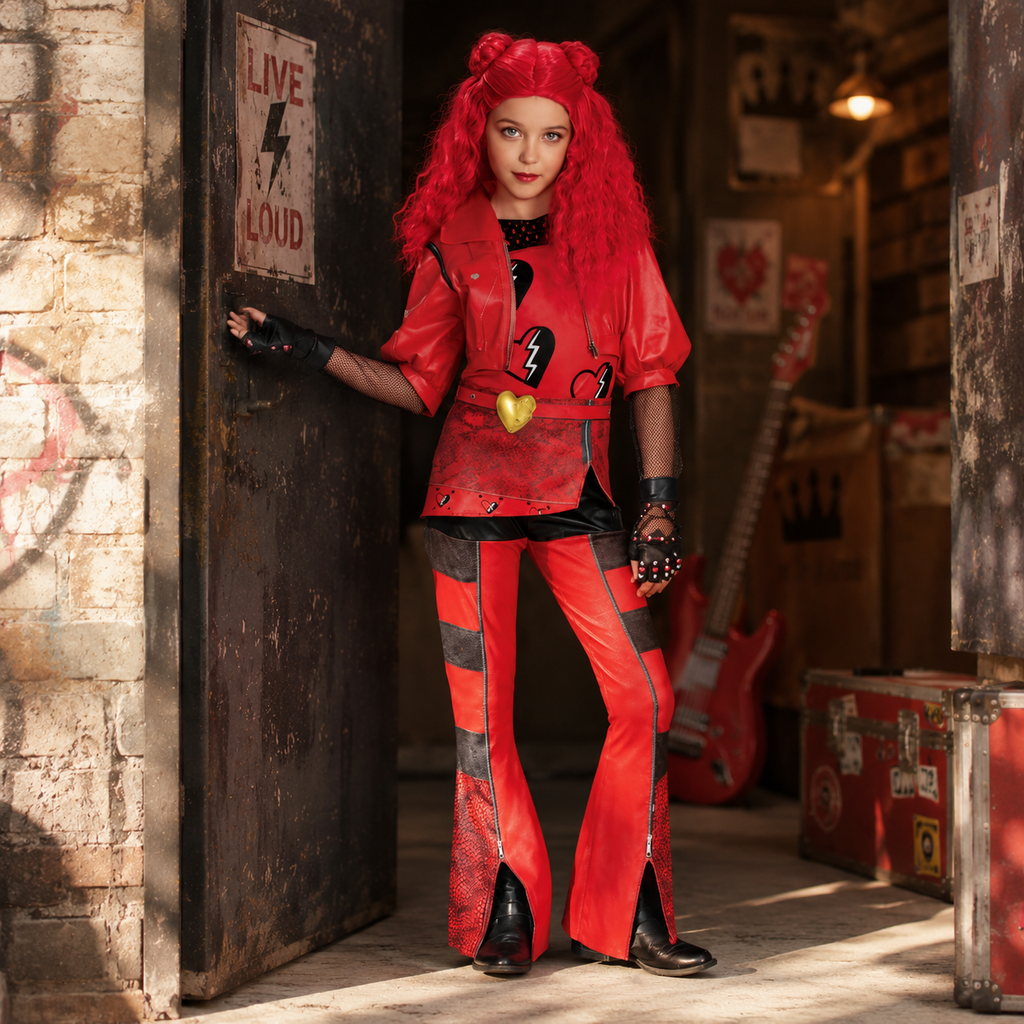 Gyermek halloween-cosplayjelmez-készlet - dzseki, formázott paróka, kiegészítőcsomag