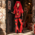 Gyermek halloween-cosplayjelmez-készlet - dzseki, formázott paróka, kiegészítőcsomag