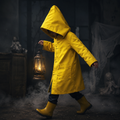 Gele regenjas met capuchon voor kinderen, ritssluiting aan de voorkant, Halloween-cosplay