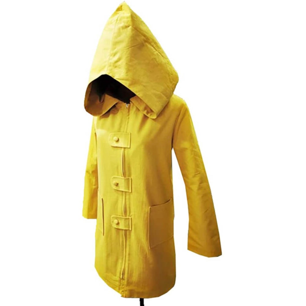 Gele regenjas met capuchon voor kinderen, ritssluiting aan de voorkant, Halloween-cosplay