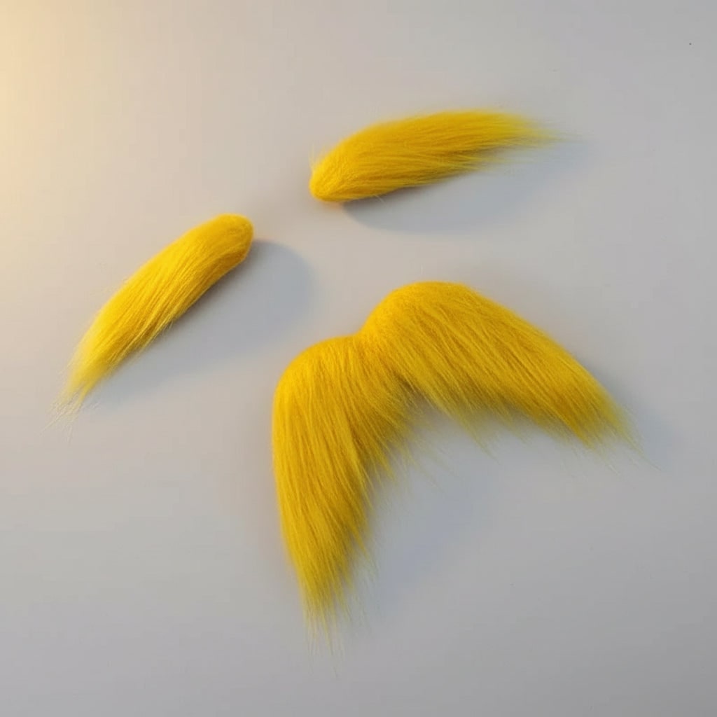 Bushy Yellow Kids Self Adhesive Eyebrows And Mustache Facial Hair Kit