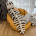 Căciulă tip bonetă cu craniu de dinozaur pentru copii, costum de Halloween, coloană vertebrală și coadă scheletice plușate, detalii 3D cu oase