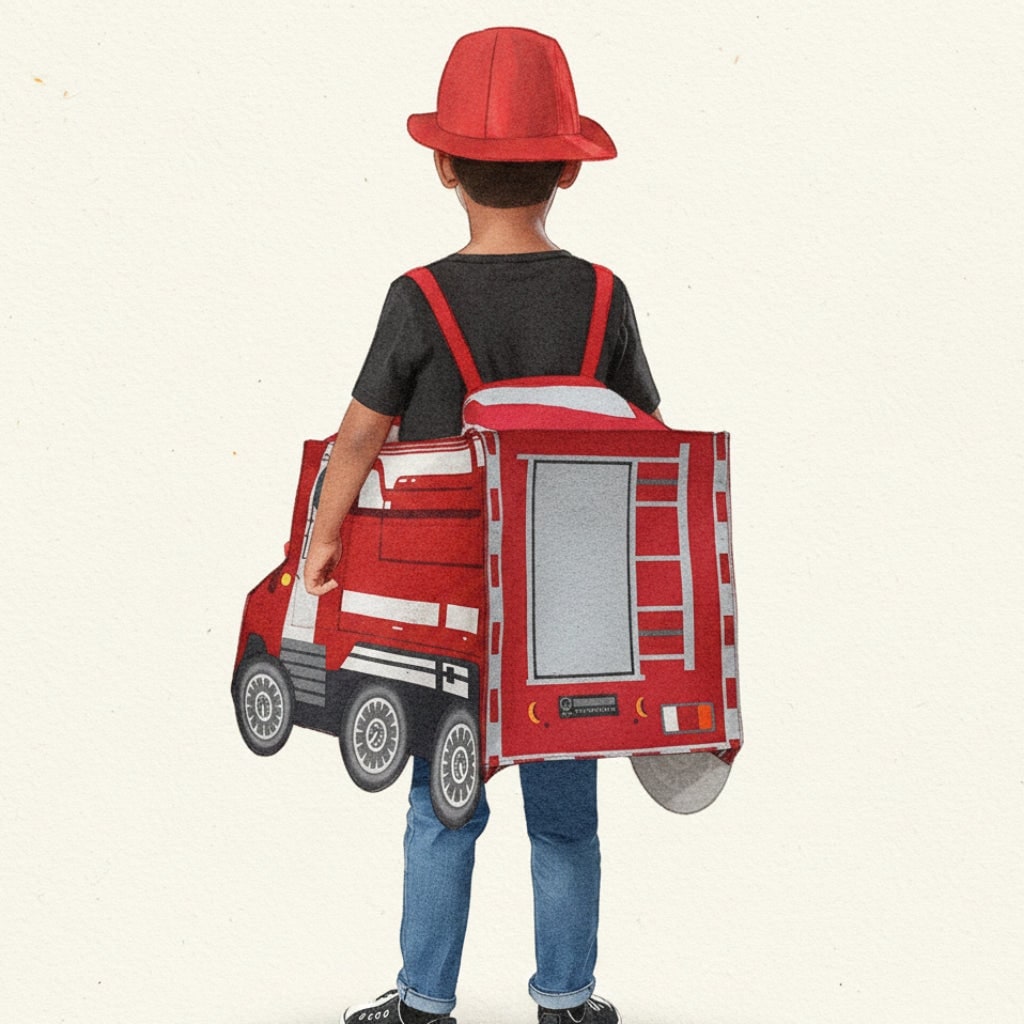 Chapeau de déguisement de pompier pour enfant, bandes réfléchissantes, motif écusson imprimé
