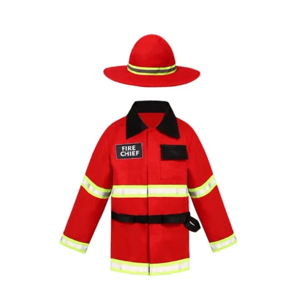 Chapeau de déguisement de pompier pour enfant, bandes réfléchissantes, motif écusson imprimé