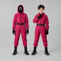Kids Halloween Hooded Jumpsuit Costume Set With Mesh Mask And Gloves