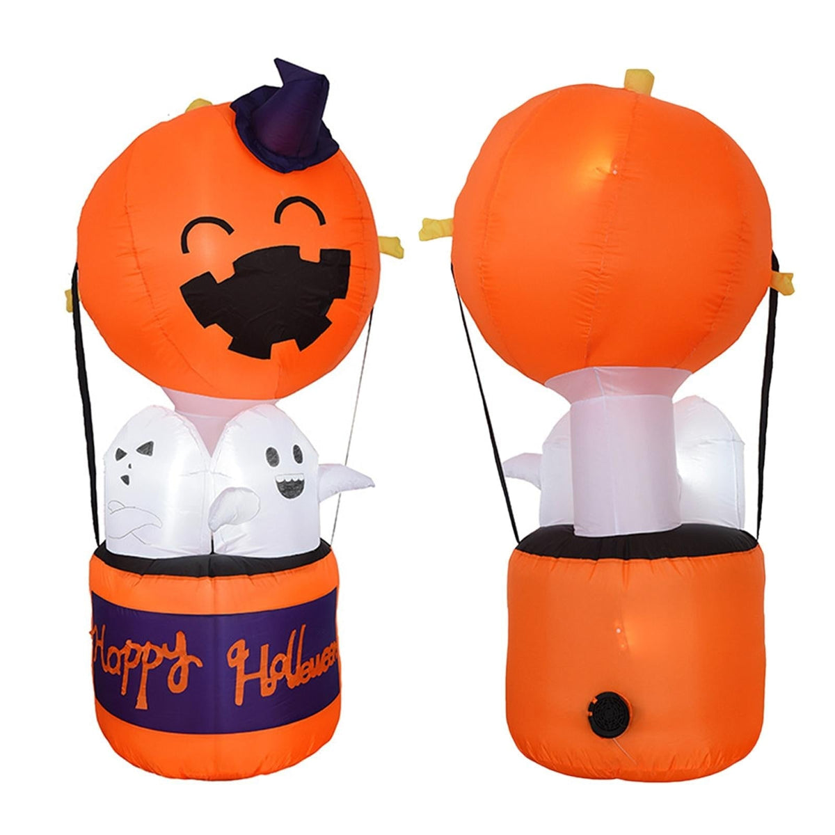 Időjárásálló, felfújható tök alakú hőlégballon, világító szellemekkel és LED-világítással
