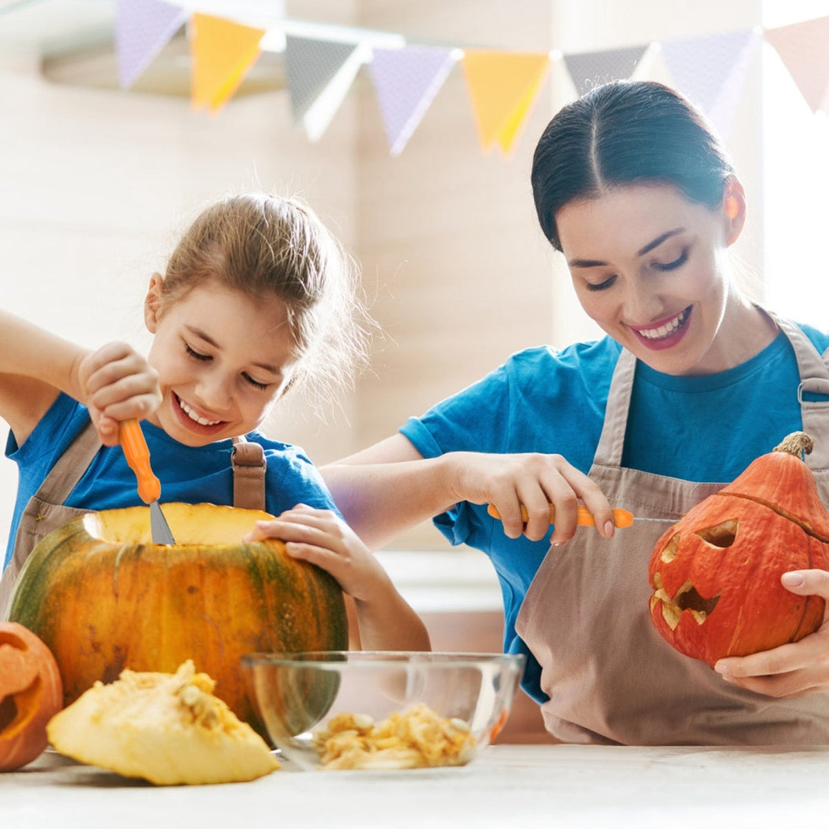13-delt sett for utskjæring av Halloween-gresskar, sager i rustfritt stål og skulpturverktøy