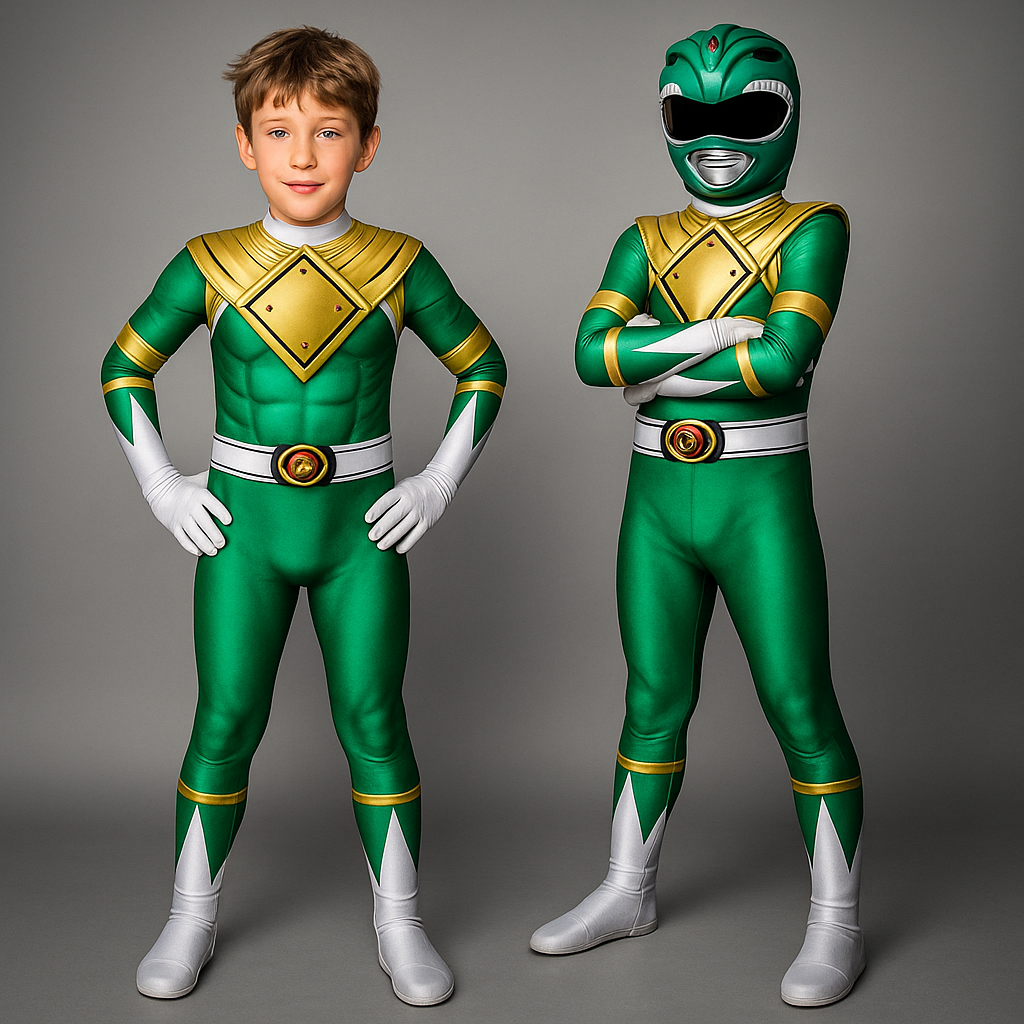 Kids Halloween Superhero Black Catsuit Jumpsuit - Full Body Mask And Gloves Included