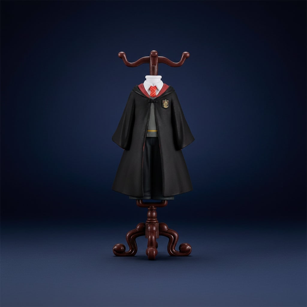Sammelfigur „Halloween-Zauberer“ - Schuluniform, Umhang und Präsentationsständer für Kinder