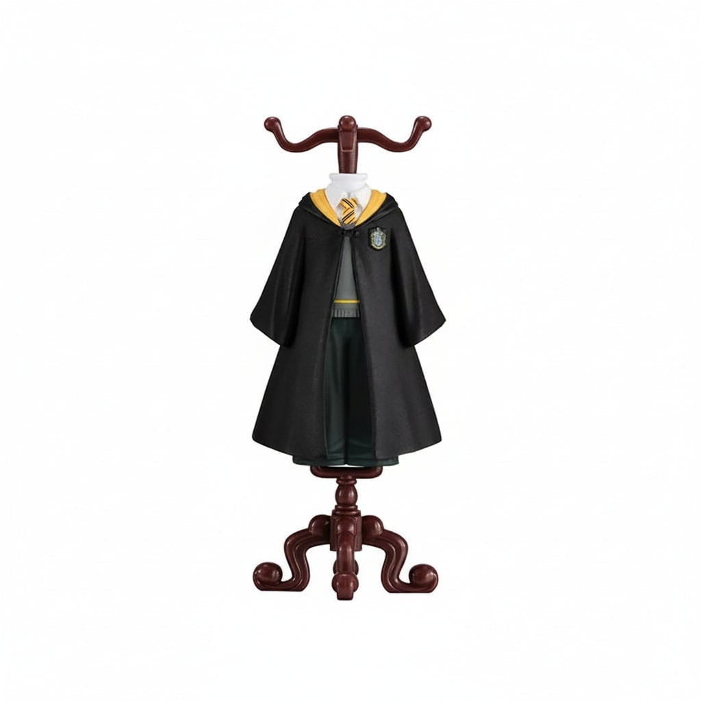 Figurine de collection magicien d’Halloween - robe d’uniforme scolaire pour enfant et présentoir