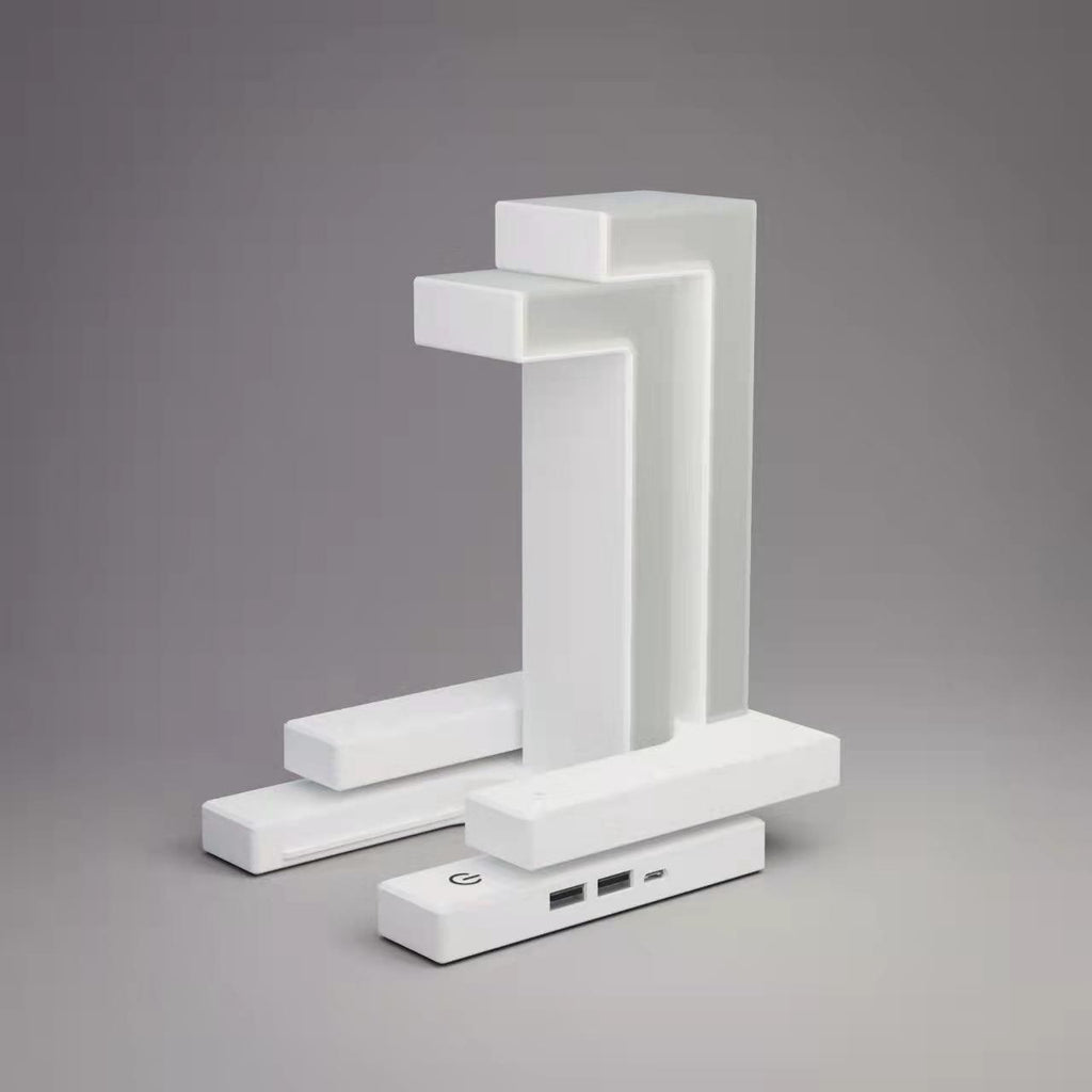 Lampe de table LED rechargeable pour enfants - design tensegrity flottant, recharge sans fil, port USB