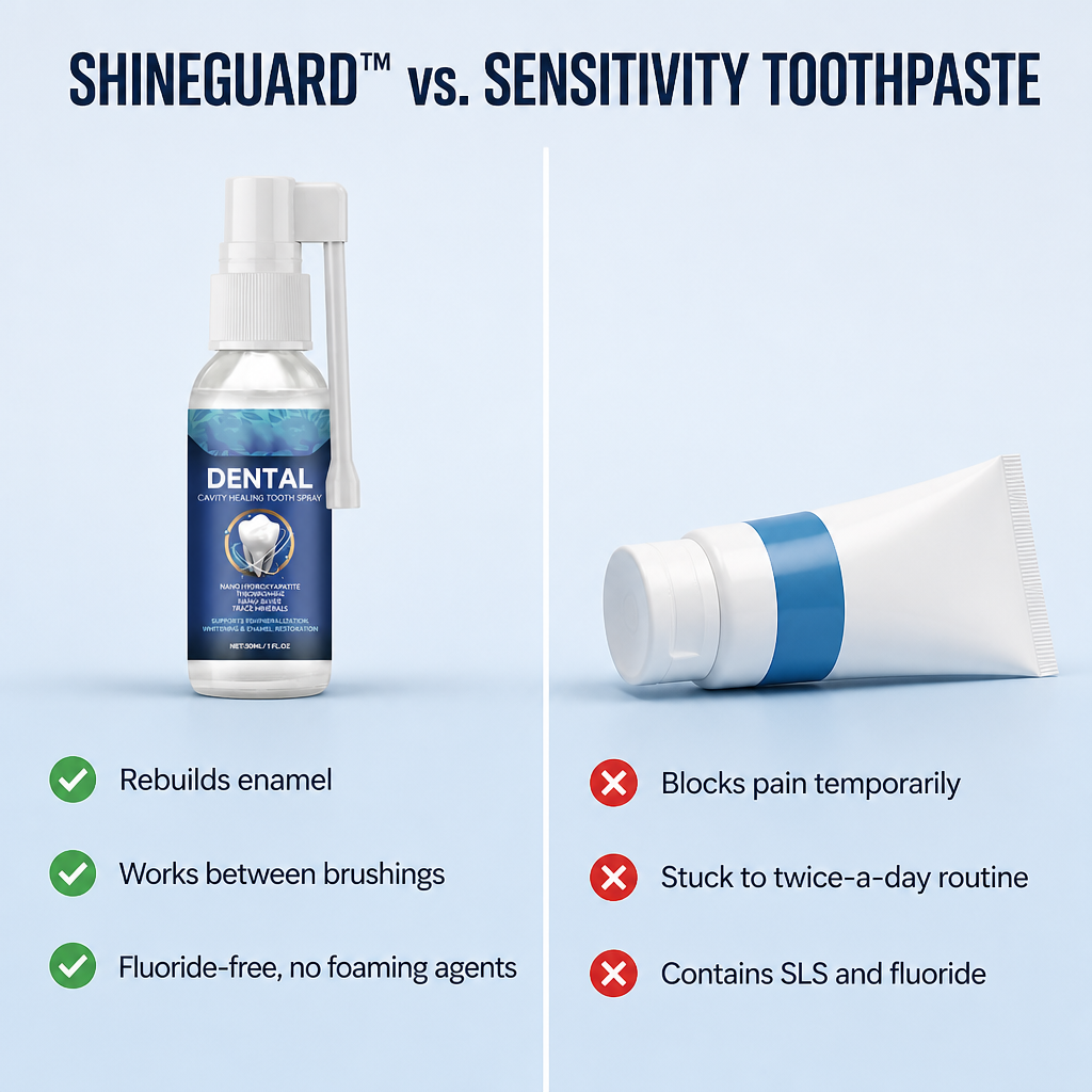 ShineGuard | エナメル質を再構築し、冷たい飲み物によるキーンとした痛みを数秒で抑える | ribuella