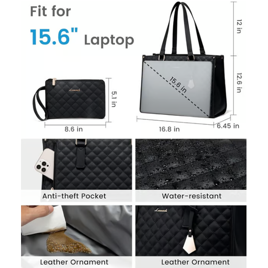 Vatteret laptop-taske med opdelt layout, separat isoleret madpakkerum