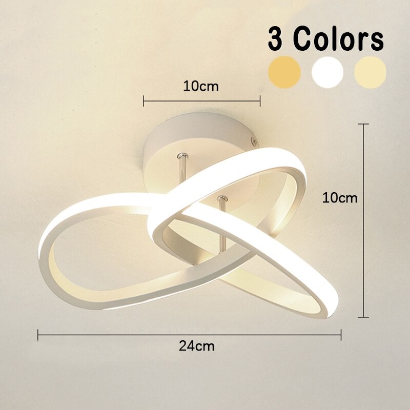 Modern LED-mennyezeti lámpa — közvetlenül a mennyezetre szerelhető, alacsony profilú, egymást átfedő gyűrűs kialakítással