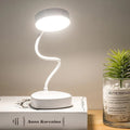 Candeeiro de secretária LED recarregável, braço flexível, carregamento USB e formato compacto