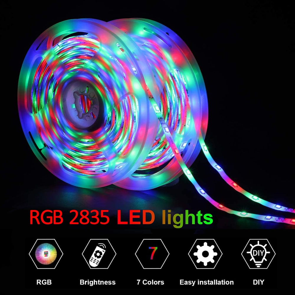 USB-táplálású RGB LED-szalagfény, rugalmas kialakítással, távirányítóval és színváltó funkcióval