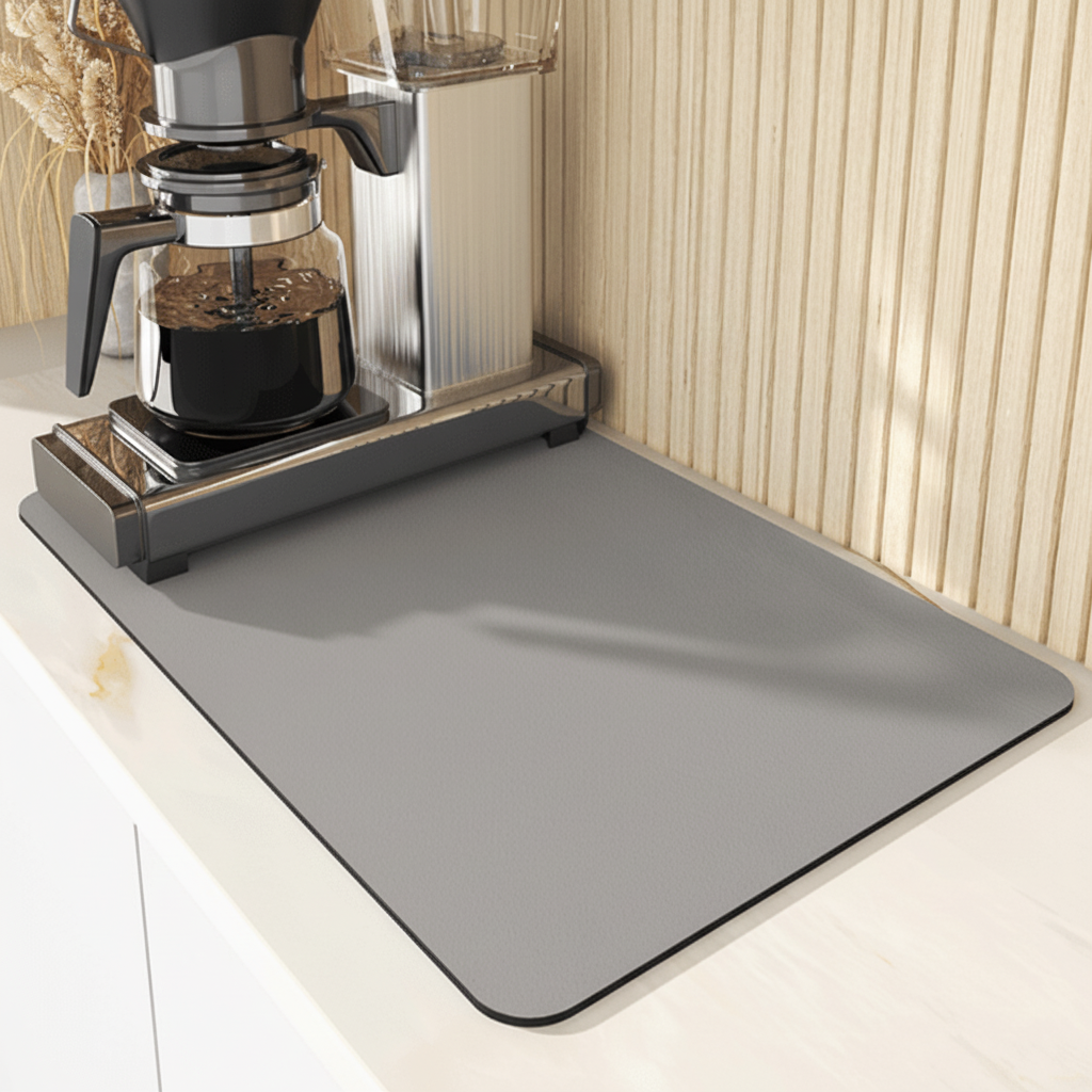 AquaNest Highly Absorbent Kitchen Counter Mat — Low-Profile Design
