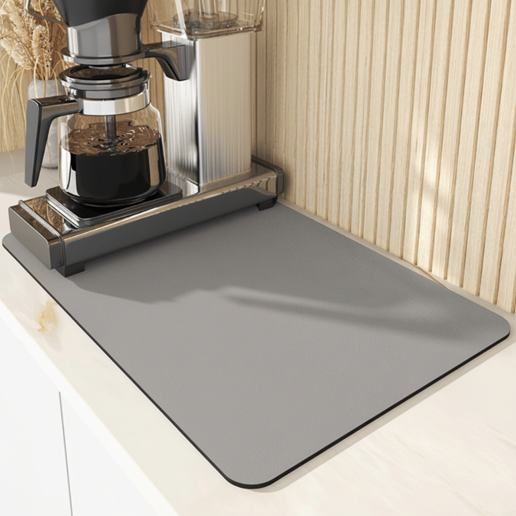 AquaNest Highly Absorbent Kitchen Counter Mat — Low-Profile Design