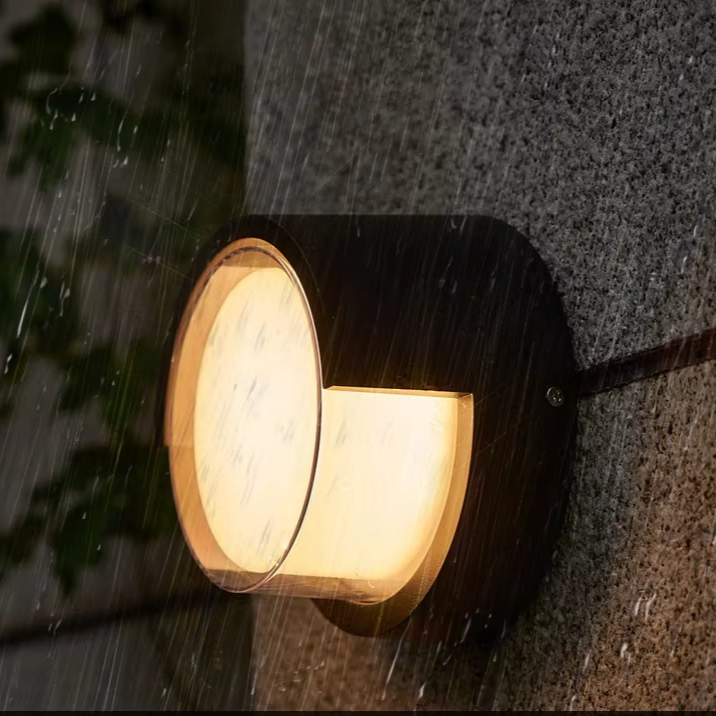 Moderne geometrische LED-buitenwandlamp met bewegingssensor, armatuur voor buiten