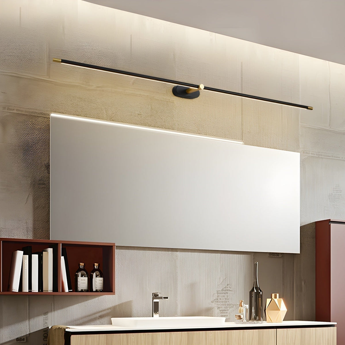 Applique murale LED linéaire moderne, sans fil, rechargeable, à batterie, design minimaliste