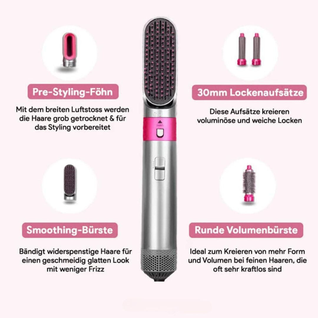 Ultimate 5-in-1 Hair Styling Tool - Curling, Straightening, and Blowing | ribuella