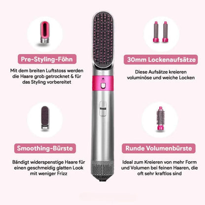 Ultimate 5-in-1 Hair Styling Tool - Curling, Straightening, and Blowing | ribuella