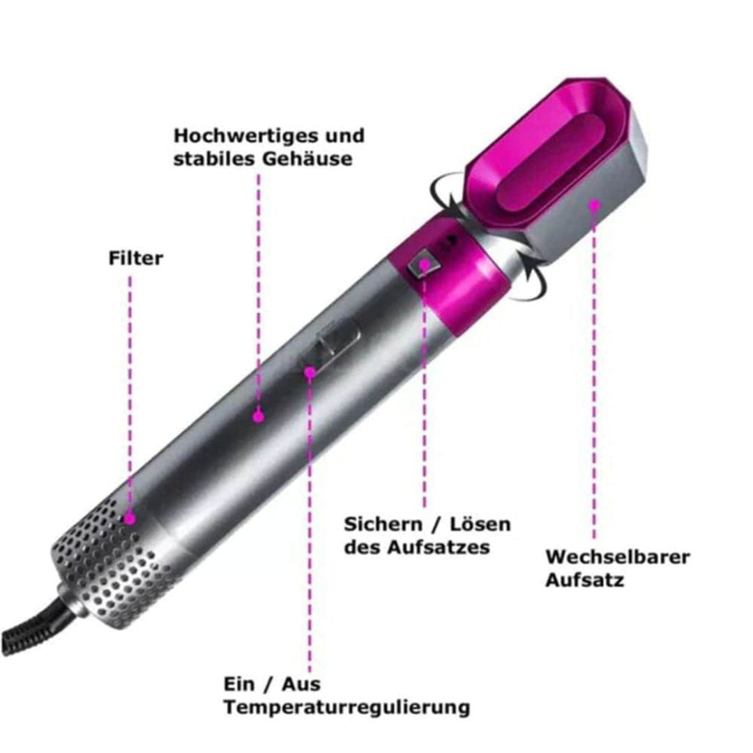 Ultimate 5-in-1 Hair Styling Tool - Curling, Straightening, and Blowing | ribuella