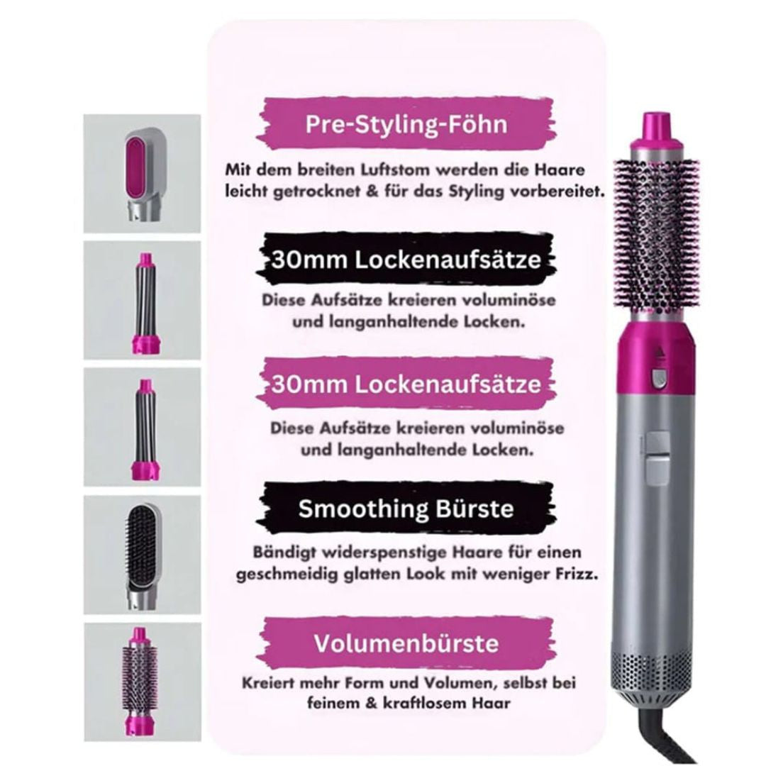 Ultimate 5-in-1 Hair Styling Tool - Curling, Straightening, and Blowing | ribuella