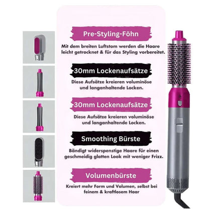 Ultimate 5-in-1 Hair Styling Tool - Curling, Straightening, and Blowing | ribuella