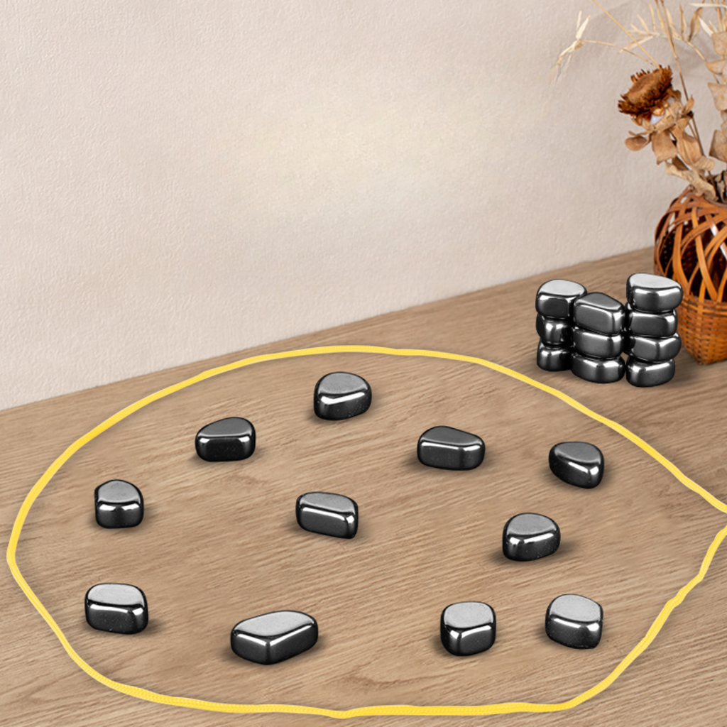 Jeu d'échecs magnétique - pièces en pierre polie, sac à cordon portable