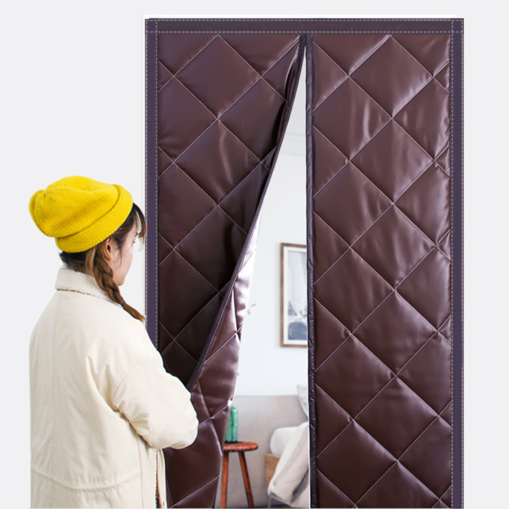 Magnetic Thermal Insulated Door Curtain - Quilted Pattern, Year Round Draft Blocker