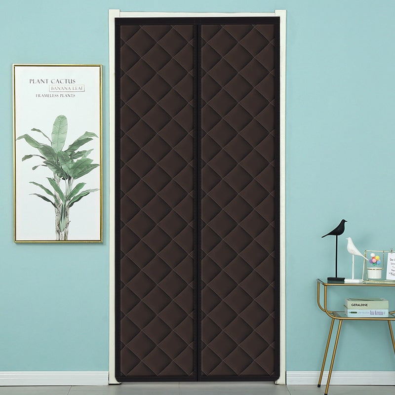Magnetic Thermal Insulated Door Curtain - Quilted Pattern, Year Round Draft Blocker