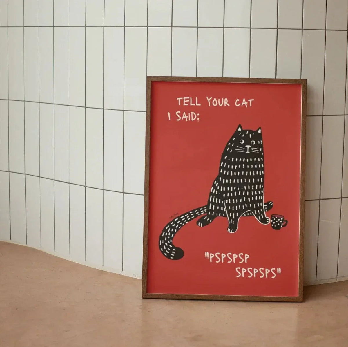 Modern Minimalist Black Cat Wall Art — Bold Graphic Design