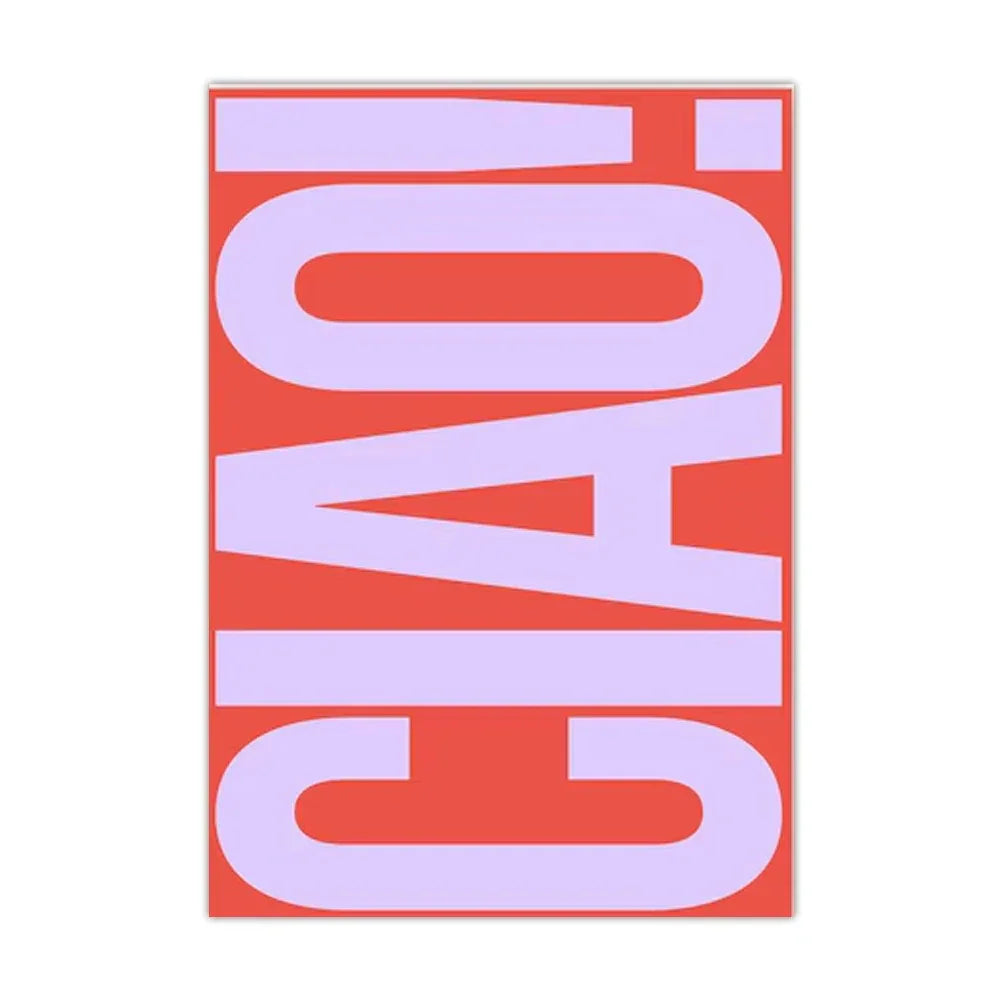 Elegant Ciao Quote Wall Art Minimalist Modern Italian Decor