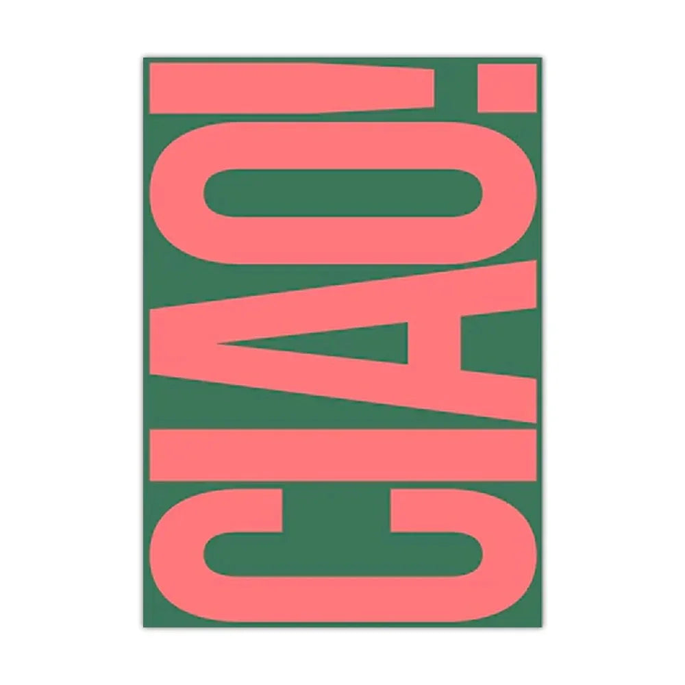 Elegant Ciao Quote Wall Art Minimalist Modern Italian Decor