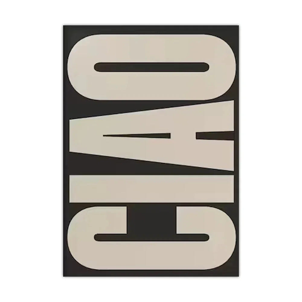 Elegant Ciao Quote Wall Art Minimalist Modern Italian Decor
