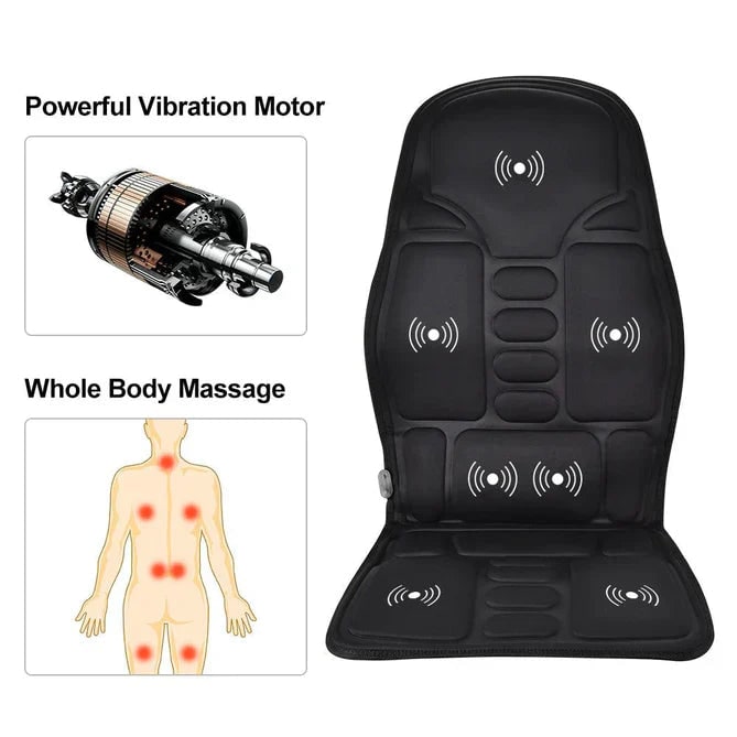 Fűthető géli masszázsülőpárna - nyolc vibrációs motorral és távirányítóval