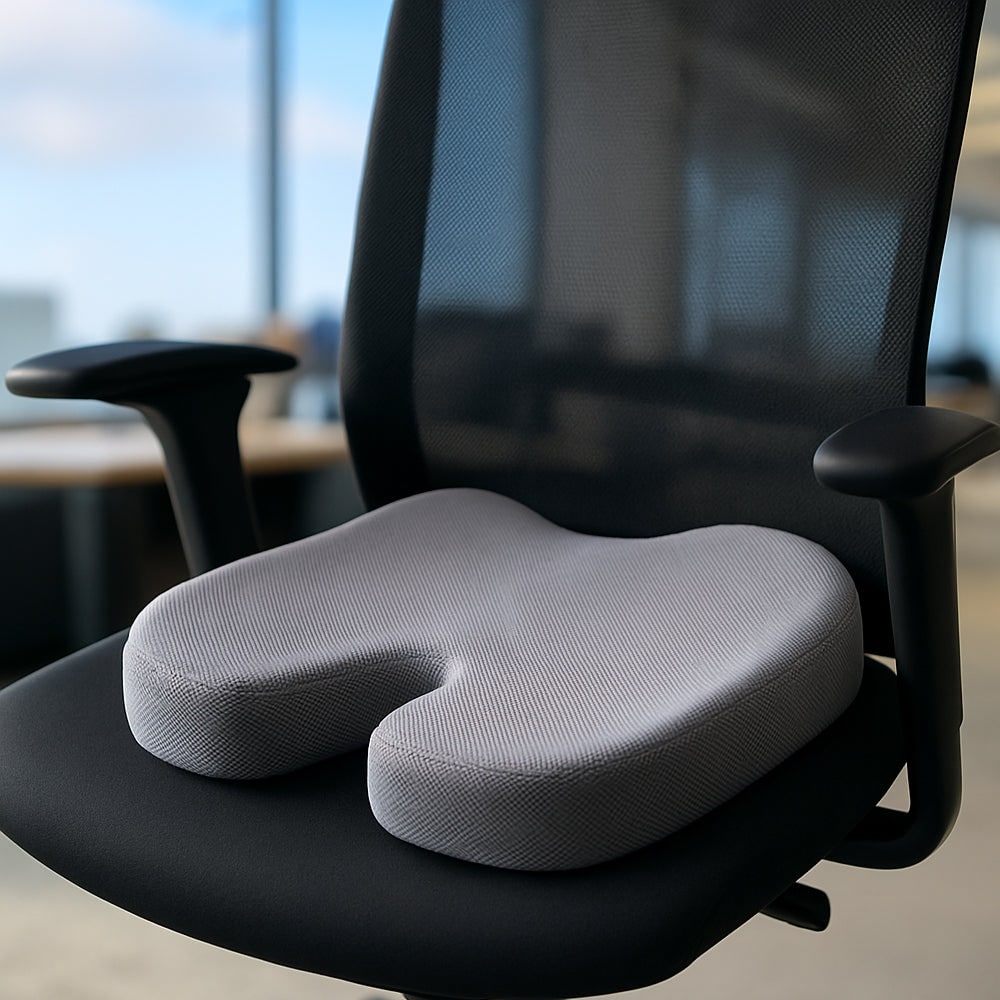 Ergonomikus memóriahabos ülőpárna gélréteggel és farokcsont-kivágással